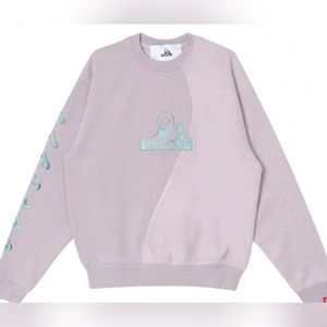 Jungles Ying Yang Logo Sweater 'Raindrops' Lavender Large crew neck sweatshirt
